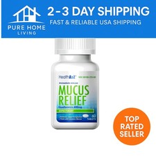 Immediate Release Guaifenesin 400mg - 60 Count Cough Relief Tablets, No Benzene