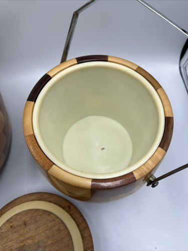 Vintage Cambridge Ware Set Wooden Fruit Bowl, Ice Bucket & Lid - Picture 6 of 6