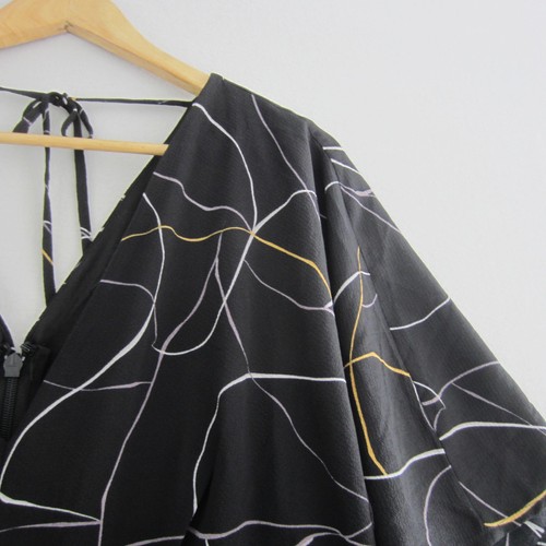 City Chic Jumpsuit Womens Plus Medium 18 Black White Yellow Geometric Wide Leg - Picture 3 of 20