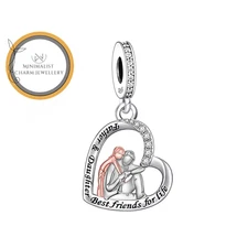 Father And Daughter Heart Charm, Daughter Gift Charm, Women Gift Charm