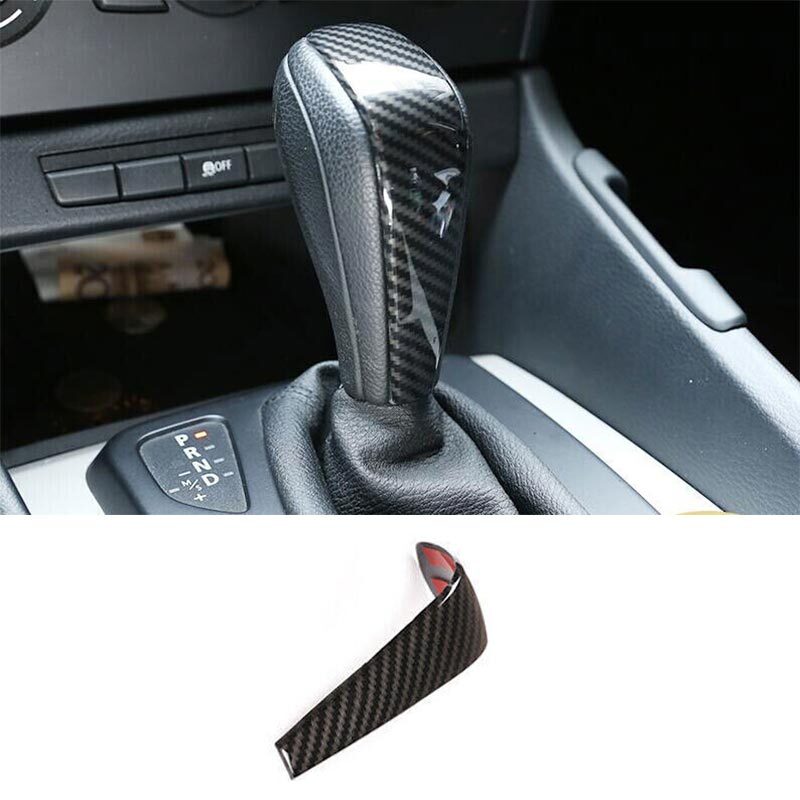 07-11 Carbon Fiber For BMW 1 Series E81 Gear Shift Knob Trim Car Central Console