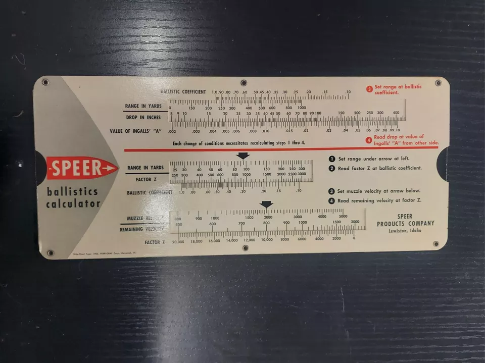 Calculadora balística Speer 1953 vintage Foto 4 de 4