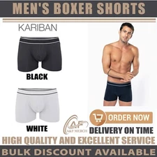 KARIBAN Men's Boxer Shorts Classic Cotton Underwear Stretched Sports KB800