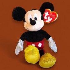 Disney Ty Sparkle Mickey Mouse Plush Stuffed Toy Shiny Accents w/ Tags 2013 8"