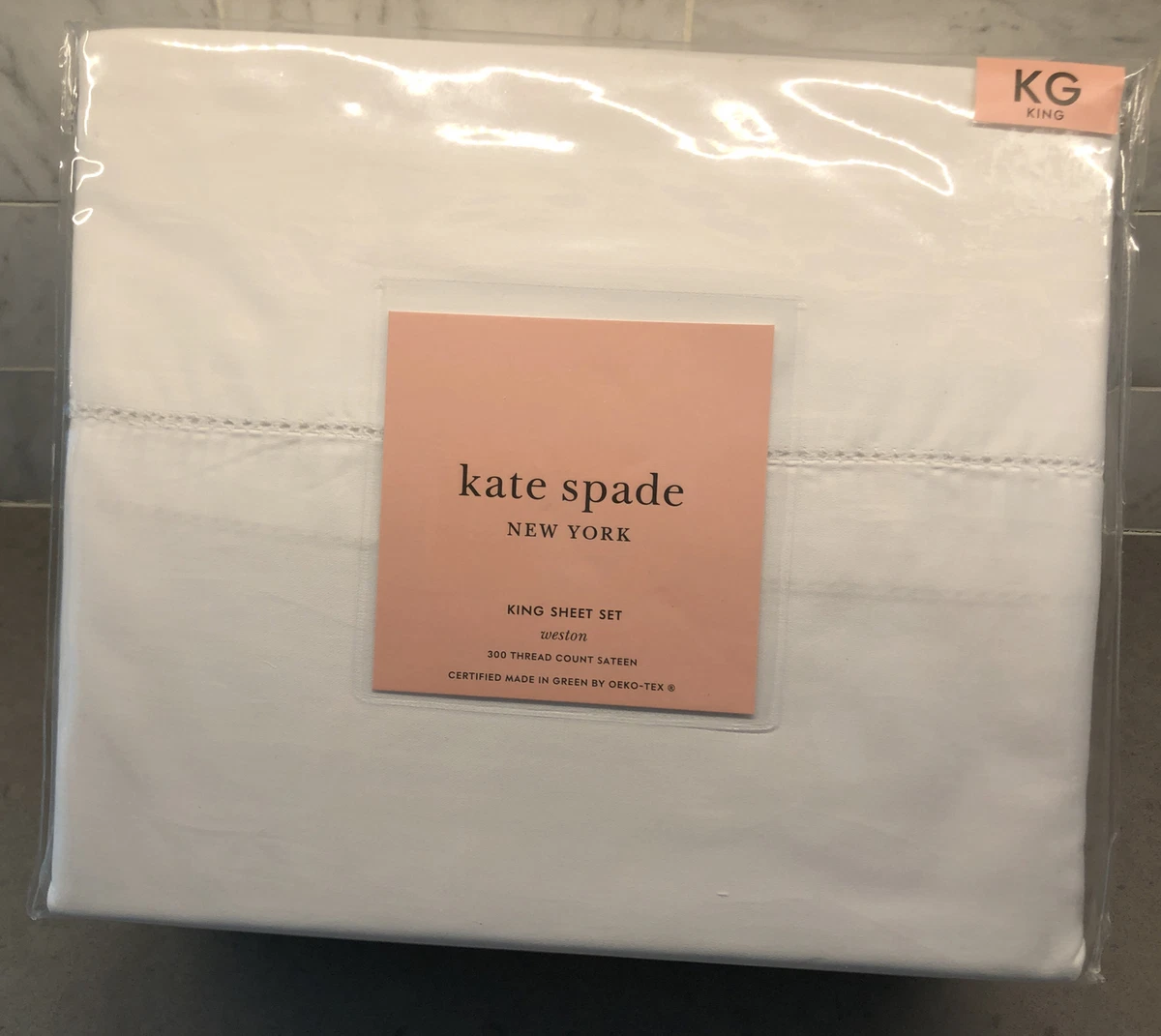 Kate Spade Weston Queen White Sateen Sheet Set conaprolefoodie.uy