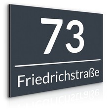MURALO HAUSNUMMER AUS EDELSTAHL ADRESSSCHILD AUS ALUMINIUM DIBOND ANTHRAZIT