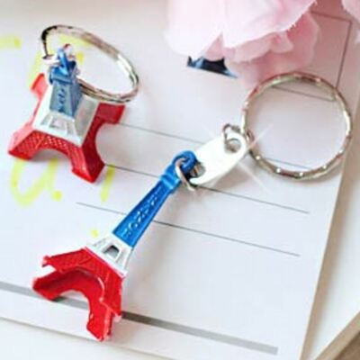 Red, White & Blue 3D Eiffel Tower Key Chain