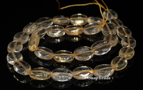 CUENTAS SUELTAS OVALADAS DE PIEDRAS PRECIOSAS DE CUARZO CITRINO 14X10 MM 7,5 pulgadas - Imagen 1 de 3