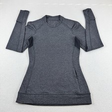 lululemon waffle knit Sweater Women's Size 2 Gray Stretchy Performance Pullover