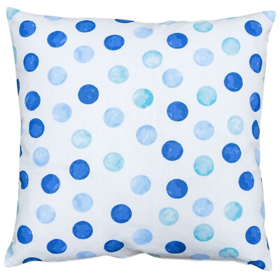 Seaside Spot Kissen. Maritimes blau-weißes gepunktetes Design. 17x17'' Vierkant