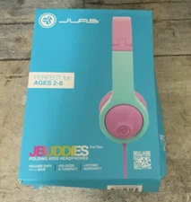 ⚡️JBuddies Folding Gen 2 Kids Headphones Wired  (Purple/Teal) 🆕Distressed Box⚠️