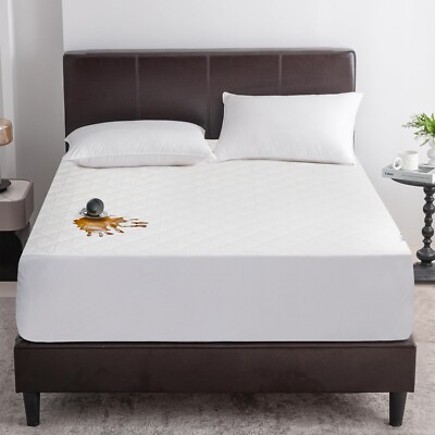 Quilted Waterproof Mattress Cover Pad Protector Cooling Breathable Fitted Topper