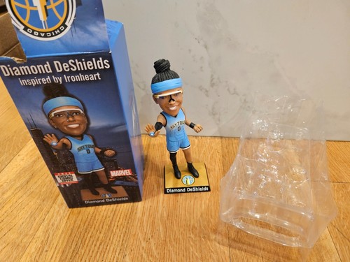 WNBA Chicago Sky Basketball Marvel Ironheart DIAMOND DeSHIELDS Bobblehead - Picture 2 of 7