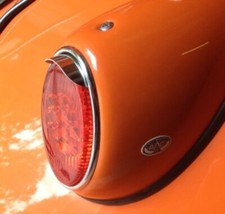 Rear Light Peaks For Vw Beetle Type 1 Rare Snowflakes Oval Vintage Pair Aac010