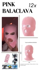 Women's Pink Winter Knit Balaclava Ski Snowboarding Face Cover Neck Gaiter X12pc