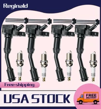 4PCS Ignition Coils & Spark Plugs & Wires For Ford Escape Fusion L4 1.5L UF735