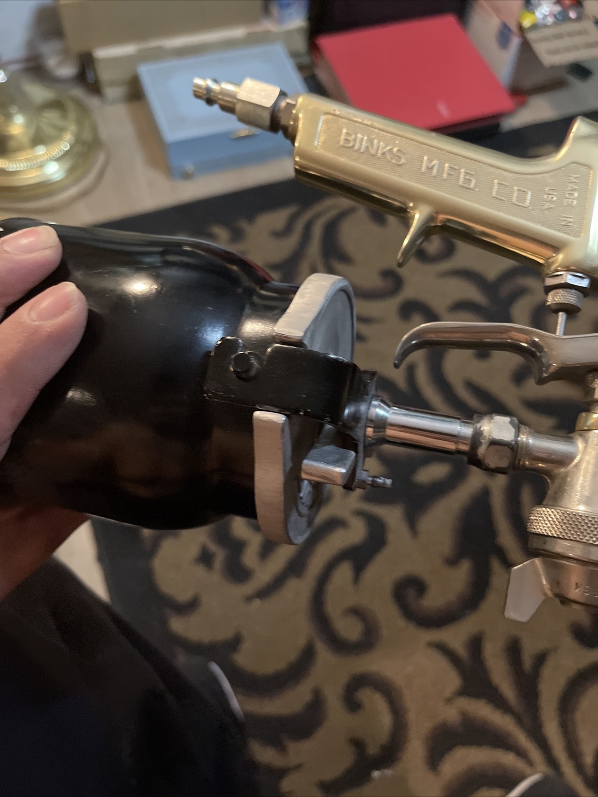 BINKS MODEL 7 SPRAY GUN 36SD WITH SHARPE SPRAY CAN USA Gold Addition