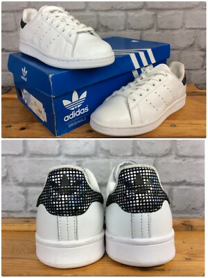 adidas ladies black leather trainers