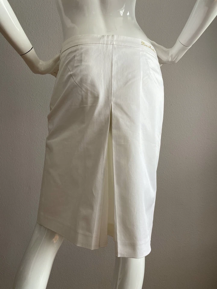 Falda Corta Love Moschino Logo Algodón Blanco Talla 4 EE. UU. Foto 3 de 4