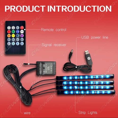 LED Luces Para Autos Carro Luce Coche Interior De Colores Decorativas Vehic - Picture 3 of 12