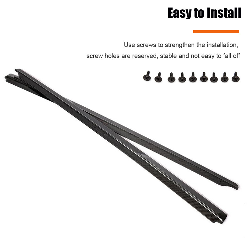 For Audi R8 V10 Gen 2 16-19 Real Carbon Fiber Side Skirts Lip Extensions Spoiler