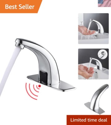 Commercial Grade Touchless Brass Faucet - Hassle-Free Operation, Water-Efficient