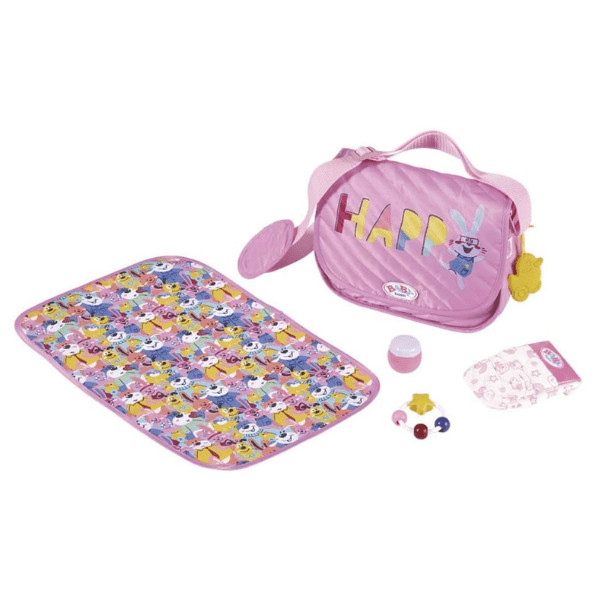 BABY BORN - BOLSA CAMBIADOR PAÑALES ROSA BABY BORN MUÑECO BEBÉ 43 CM NO INCLUYE