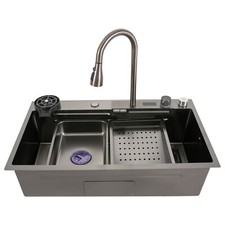 32" x18'' Drop-in Large Basin Kitchen Sink with Faucet 201 Stainless Steel
