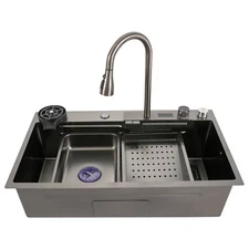 32" x18'' Drop-in Large Basin Kitchen Sink with Faucet 201 Stainless Steel