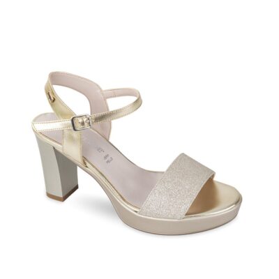 SCARPE SANDALO SANDALI TACCO DONNA VALLEVERDE 45383 PELLE ORO