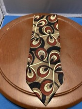 Urban Canvas Men’s Brown 100% Imported Silk Tie Geometric Necktie Made In USA