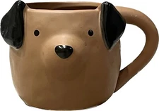 Brown Dog Coffee Mug Cup 3-D Ears Nose Novelty Gift 20 oz Ceramic
