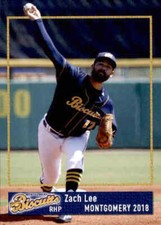 2018 Montgomery Biscuits Grandstand #15 Zach Lee Plano Texas TX Baseball Card