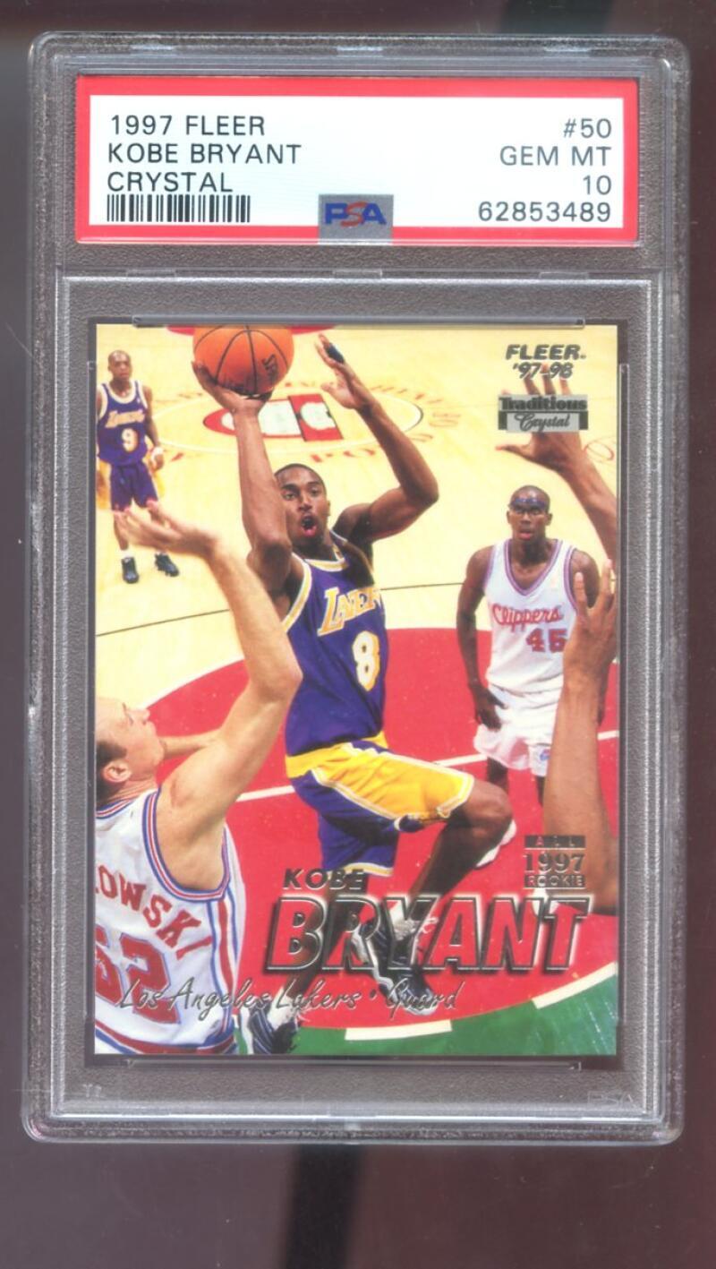 1997-98 Fleer Traditions CRYSTAL #50 Kobe Bryant PSA 10 Graded Card NBA 97-98