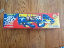 NASCAR Sunoco 2004 Blue Race Car Hauler w/ Car and Pit Wagon