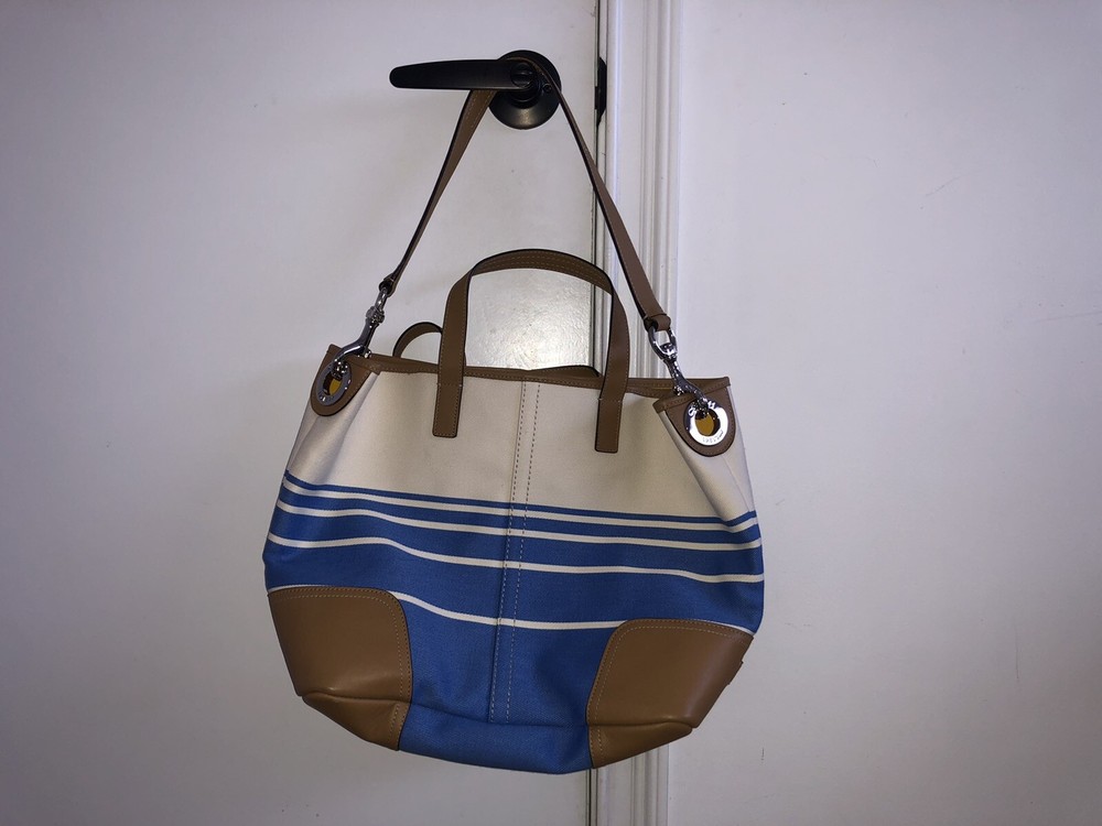 HADLEY VARIEGATED STRIPED DUFFLE (COACH F29921)