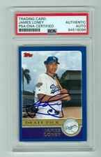 James Loney 2003 Topps Rookie Card #672 Dodgers PSA/DNA Encased Autograph