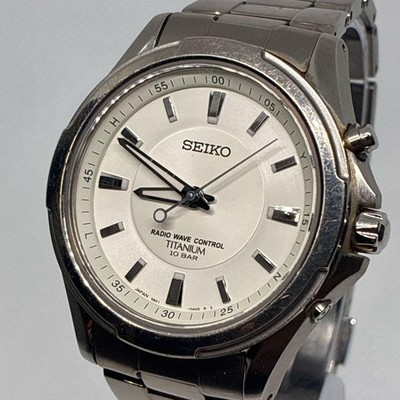 Seiko Titanium 5B21-0AB0 Uhr Weiß Silber aus Japan