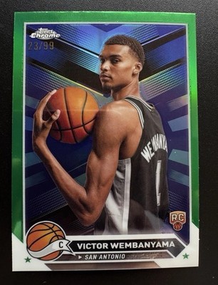 Topps 2023-24 Topps Chrome Victor Wembanyama #1 Green Refractor 23/99 RC