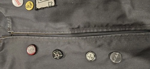 Mens PUNK Work Jacket. Homemade with Patches. Size XL. DIY hardcore vintage image 3