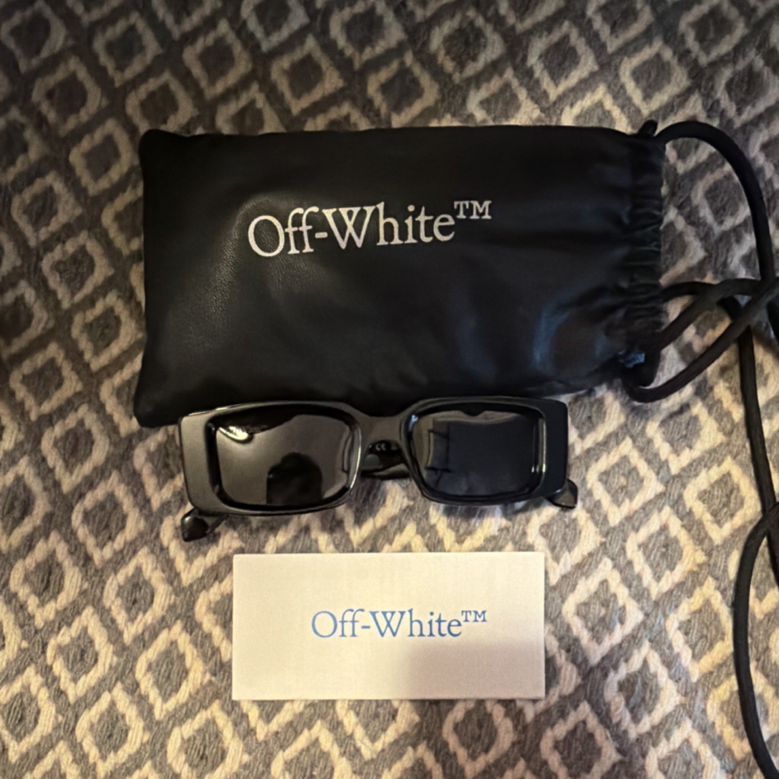Off-White 4.2.2 Black Rectangular Men's Sunglasse… - image 1
