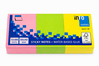 Haftnotizen 1er Pack Neon Notizblöcke 50x40mm 12x80 Blatt Büro Notizen