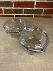 Vtg 2 PYREX de Corning France 451 Round Handle Casserole 2 Cup Baking Dish & Lid
