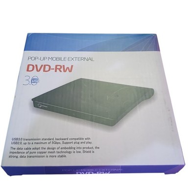 ROHS  POP UP MOBILE EXTERNAL DVD-RW DRIVE USB 3.0 BLACK NEW
