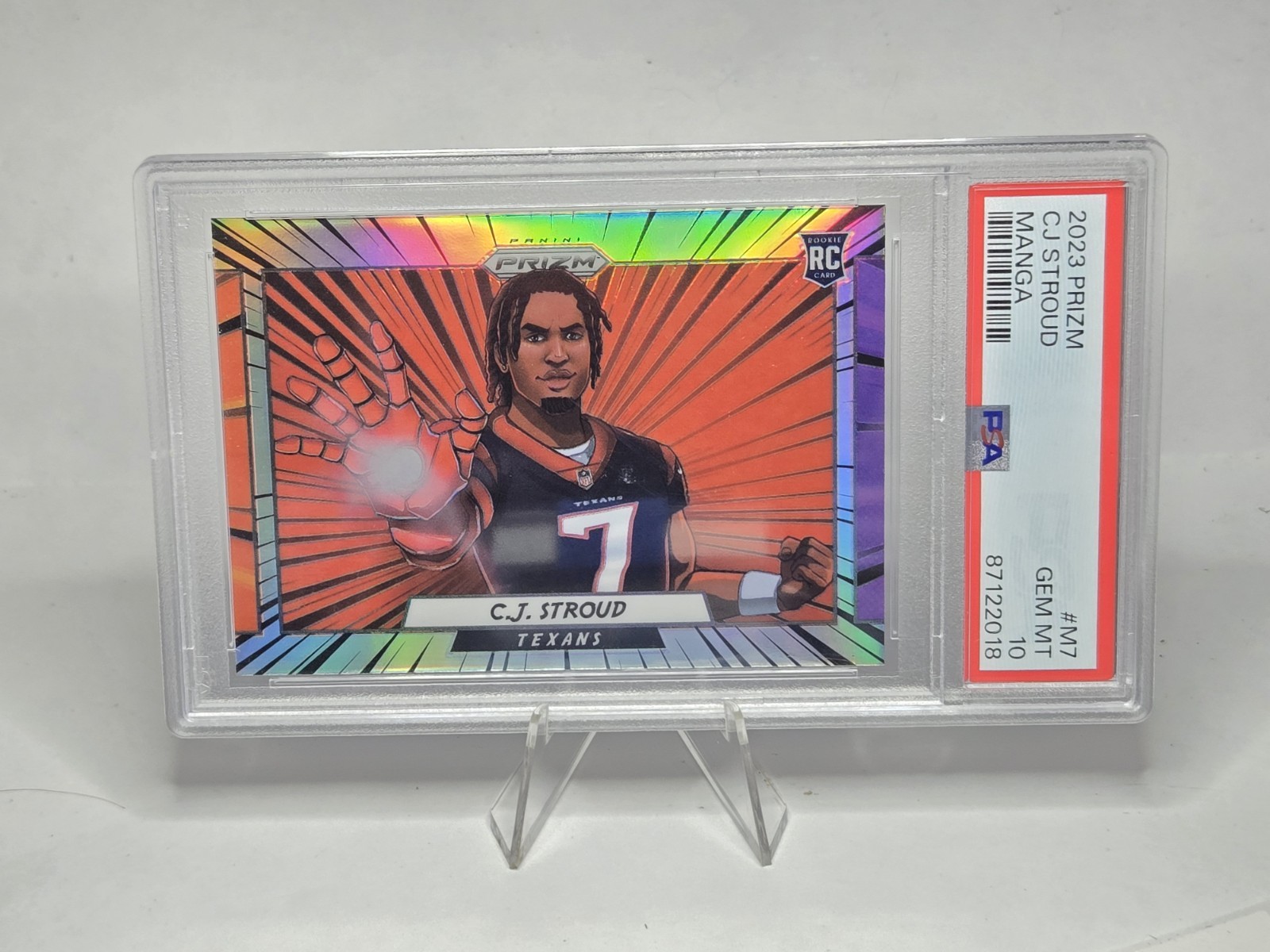 CJ STROUD 2023 Panini Prizm Manga #M-7 RC PSA 10 SSP CASE HIT SSP TEXANS ROOKIE