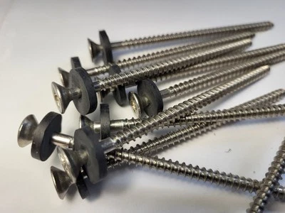 Dry Ridge, Hip Tile Fixings, X 50 Stainless Steel 100mm Screws and Washers