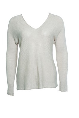 Vince, Gestricktes V-Ausschnitt-Top In Beige Weiblich Beige Xs