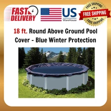 18 ft. Round Above Ground Pool Cover – Blue Winter Protection