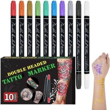 10 Color Temporary tattoes Markers for Skin,tatto Pen Kit ,Temporary tatto Pen,