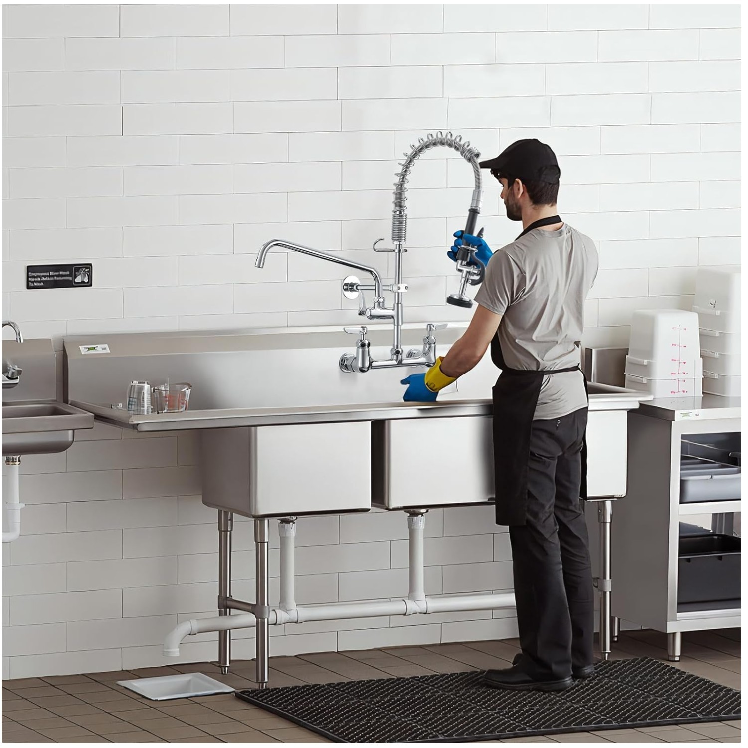 Professional Pre-Rinse Pull Down Kitchen Faucet - 25" Height